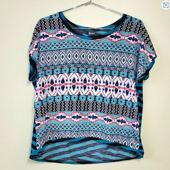 Dots Geometric Hi-Lo Shirt Size Large - Picture 1 of 11